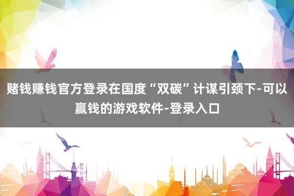 赌钱赚钱官方登录在国度“双碳”计谋引颈下-可以赢钱的游戏软件-登录入口
